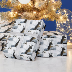 Whitetail Deer in sneeuw Cadeaupapier