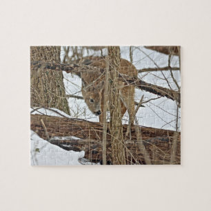 Whitetail Deer in sneeuw Legpuzzel