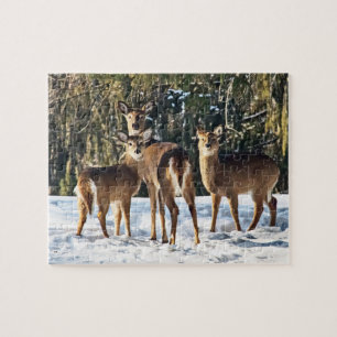 Whitetail Deer in sneeuw Legpuzzel