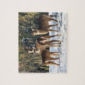 Whitetail Deer in sneeuw Legpuzzel (Verticaal)