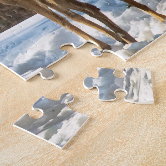 Whitetail Deer in sneeuw Legpuzzel (Zijkant)