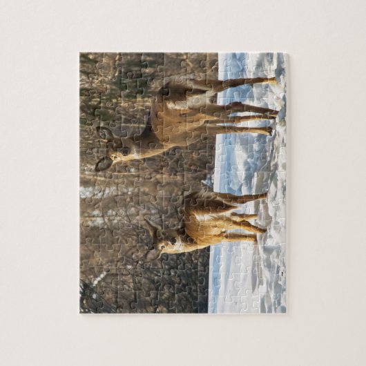 Whitetail Deer in sneeuw Legpuzzel (Verticaal)
