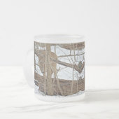 Whitetail Deer in sneeuw Matglas Koffiemok (Voorkant links)