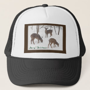 Whitetail Deer in Snowy Bossen - Vrolijk kerstfees Trucker Pet