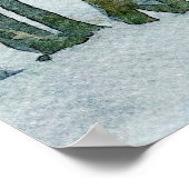 Whitetail Deer in Winter Snow Wildlife Waterverf Poster (Hoek)