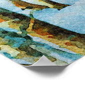 Whitetail Deer in Winter Snow Wildlife Waterverf Poster (Hoek)