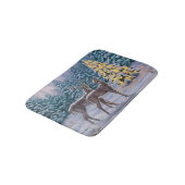 Whitetail Deer & Kerstboom Winter Scene Badmat (Gekanteld)
