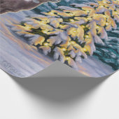 Whitetail Deer & Kerstboom Winter Scene Cadeaupapier (Hoek)