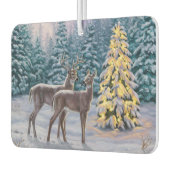 Whitetail Deer & Kerstboom Winter Scene Luchtverfrisser (Links)