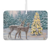 Whitetail Deer & Kerstboom Winter Scene Luchtverfrisser (Voorkant)