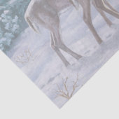 Whitetail Deer & Kerstboom Winter Scene Tissuepapier (Detail)