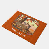 Whitetail Deer Maple Tree Oranje Deurmat (Schuin)