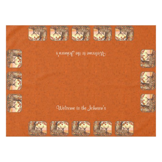 Whitetail Deer Maple Tree Oranje Tafelkleed (Voorkant (Horizontaal))