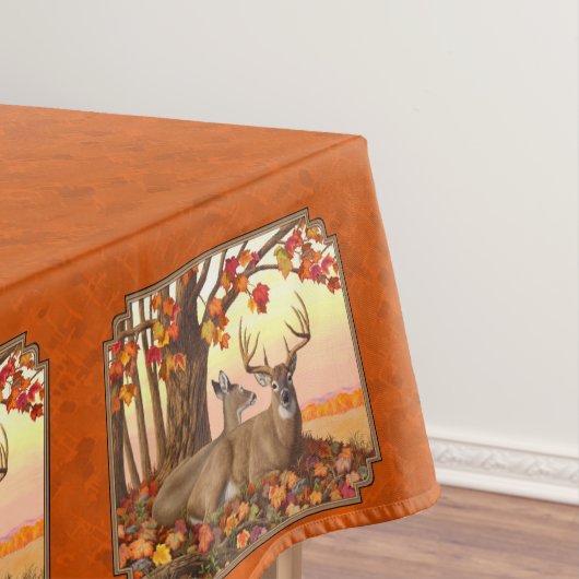 Whitetail Deer Maple Tree Oranje Tafelkleed (Voorbeeld)