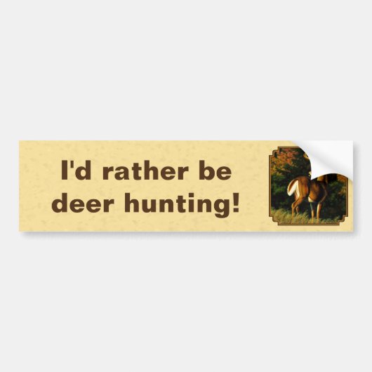 Whitetail Deer Monster Buck Yellow Bumpersticker (Voorkant)