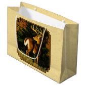 Whitetail Deer Monster Buck Yellow Groot Cadeauzakje (Voorkant Gekanteld)