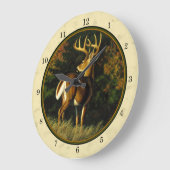 Whitetail Deer Monster Buck Yellow Grote Klok (Hoek)