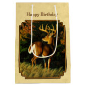 Whitetail Deer Monster Buck Yellow Medium Cadeauzakje (Achterkant)