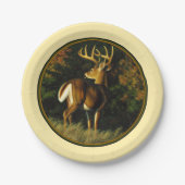 Whitetail Deer Monster Buck Yellow Papieren Bordje (Voorkant)