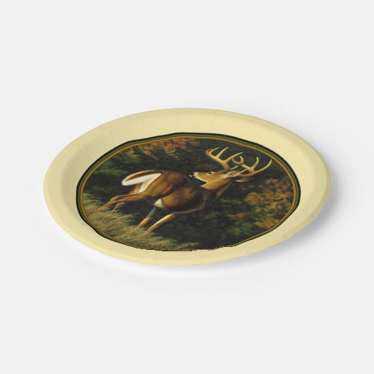 Whitetail Deer Monster Buck Yellow Papieren Bordje (Gekanteld)