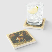 Whitetail Deer Monster Buck Yellow Stenen Onderzetter (Zijkant)