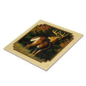 Whitetail Deer Monster Buck Yellow Tegeltje (Zijkant)