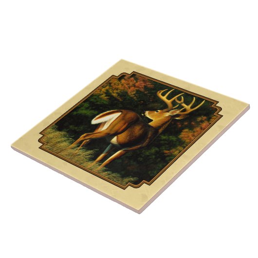 Whitetail Deer Monster Buck Yellow Tegeltje (Zijkant)