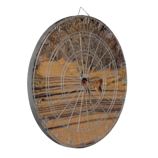 Whitetail Deer op een weg DART BOARD Dartbord (Voorkant Links)