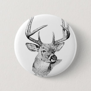 Whitetail Deer Ronde Button 5,7 Cm