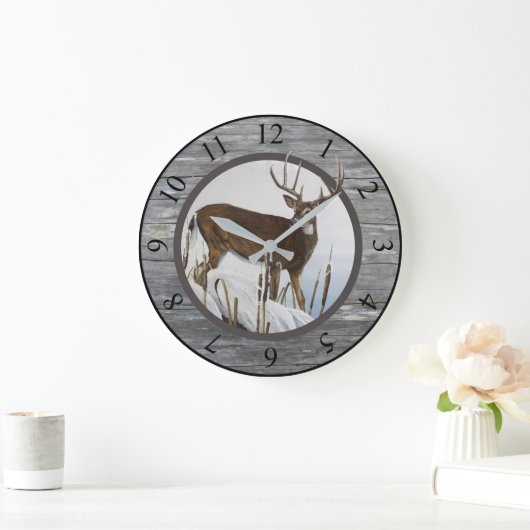 Whitetail Deer Rustic-ontwerp Grote Klok (Huis)