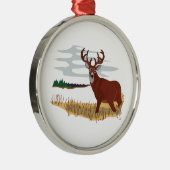 Whitetail Deer Scene Metalen Ornament (Rechts)