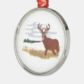 Whitetail Deer Scene Metalen Ornament (Links)