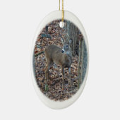 Whitetail Deer Spike Buck kerstversiering Keramisch Ornament (Rechts)