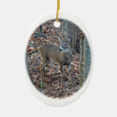 Whitetail Deer Spike Buck kerstversiering Keramisch Ornament (Voorkant)