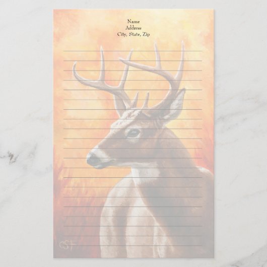 Whitetail Deer Trophy Buck Briefpapier (Voorkant)