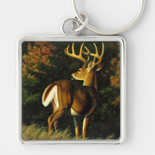 Whitetail Deer Trophy Buck Hunting Sleutelhanger (Voorkant)