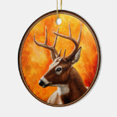 Whitetail Deer Trophy Buck Keramisch Ornament (Links)