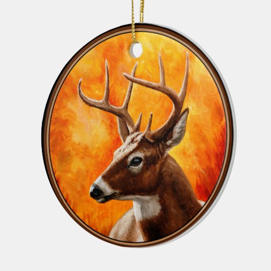 Whitetail Deer Trophy Buck Keramisch Ornament (Links)