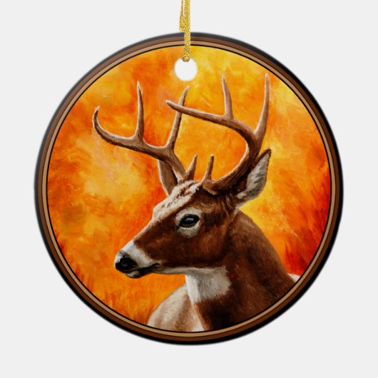 Whitetail Deer Trophy Buck Keramisch Ornament (Achterkant)