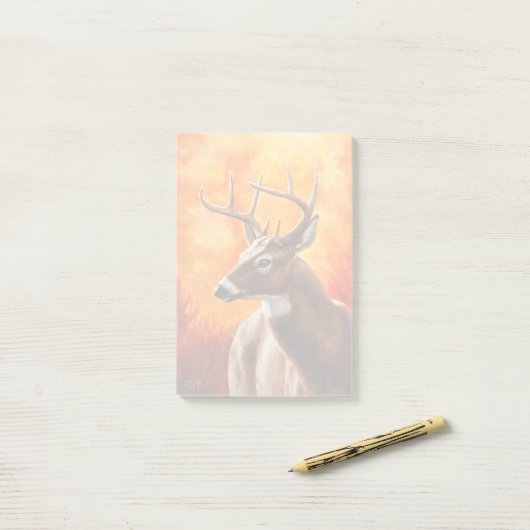 Whitetail Deer Trophy Buck Post-it® Notes (Op bureau)