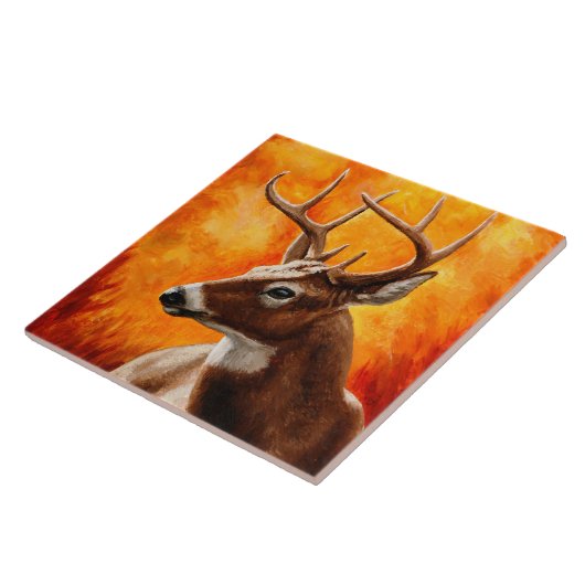 Whitetail Deer Trophy Buck Tegeltje (Zijkant)