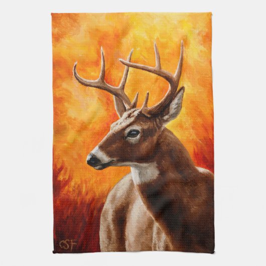 Whitetail Deer Trophy Buck Theedoek (Verticaal)