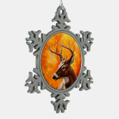 Whitetail Deer Trophy Buck Tin Sneeuwvlok Ornament (Links)