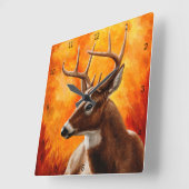 Whitetail Deer Trophy Buck Vierkante Klok (Hoek)