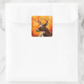 Whitetail Deer Trophy Buck Vierkante Sticker (Tas)