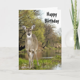 Whitetail Deer van Creek Happy Birthday voor manne Kaart