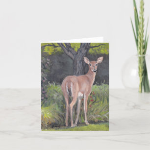 Whitetail Deer Wildlife Art Note Card Bedankkaart