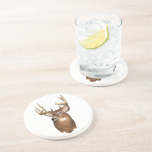 Whitetail Deer Zandsteen Onderzetter (Zijkant)