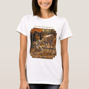 Whitetail Doe en Fawn Herfst T-shirt