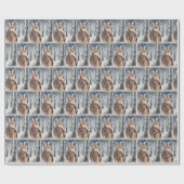 Whitetail Fawn in een winterbos Cadeaupapier (Vlak)